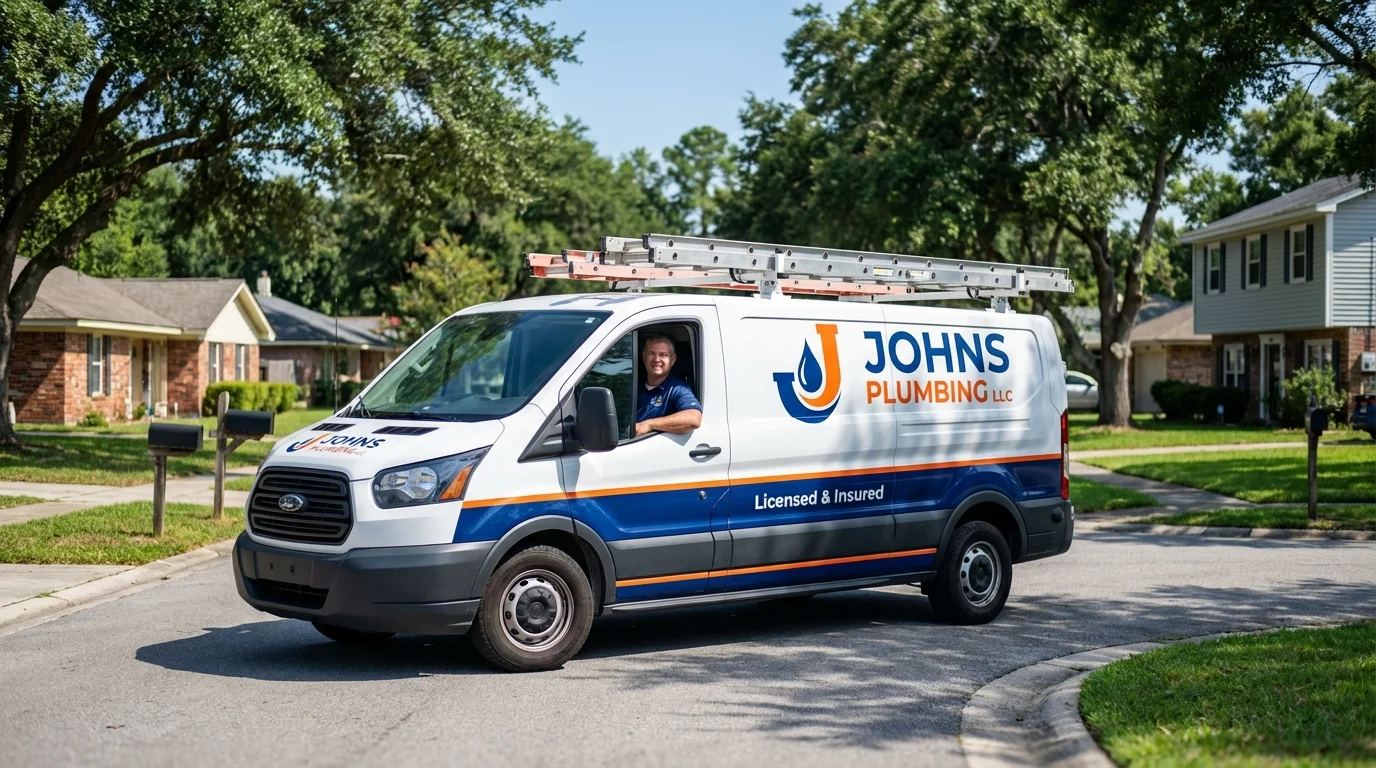 Johns Plumbing LLC service van in Virginia, MN